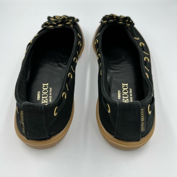 SESTO MEUCCI Black Floral Gold Ringlet Loafers - Picture 8 of 9